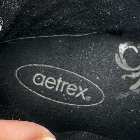 Aetrex Tessa Leather Ankle Boots Black Size 10 - Picture 7 of 9